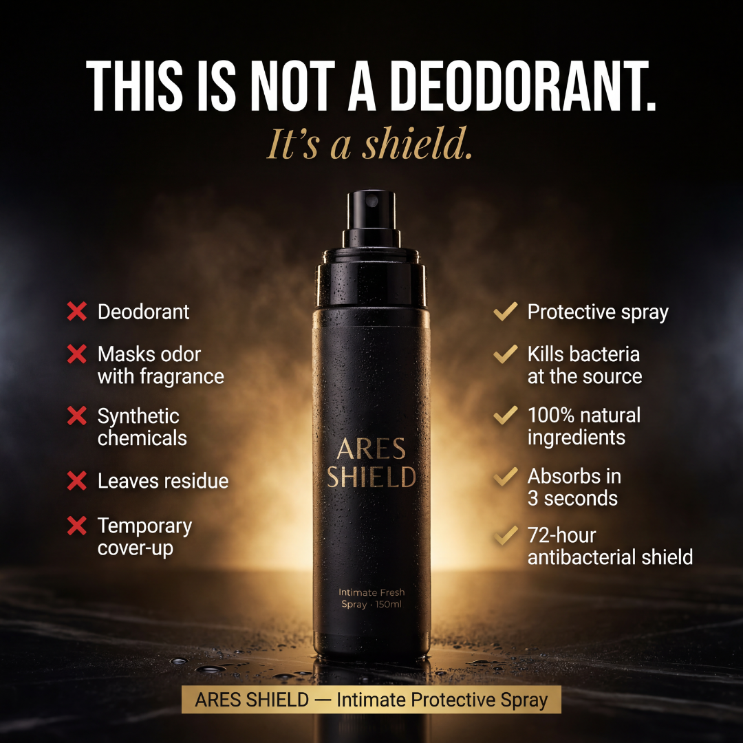 ARES Shield - Spray íntimo protector antibacteriano para hombre