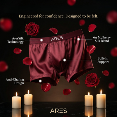 Ares Silk Boxers Burgundy — code WELCOMEBACK